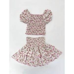NEW LITTLE MASS girl's skirt set in pink
